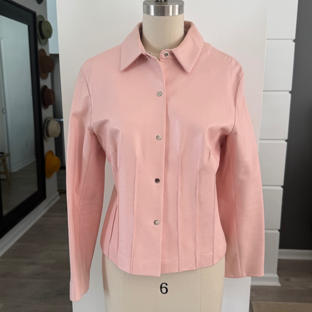 Sienna Studio Women's Pink 100% Leather Jacket, Size 8‎